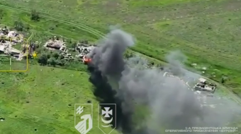 Уничтоженный российский склад ГСМ. Фото: кадр из видео